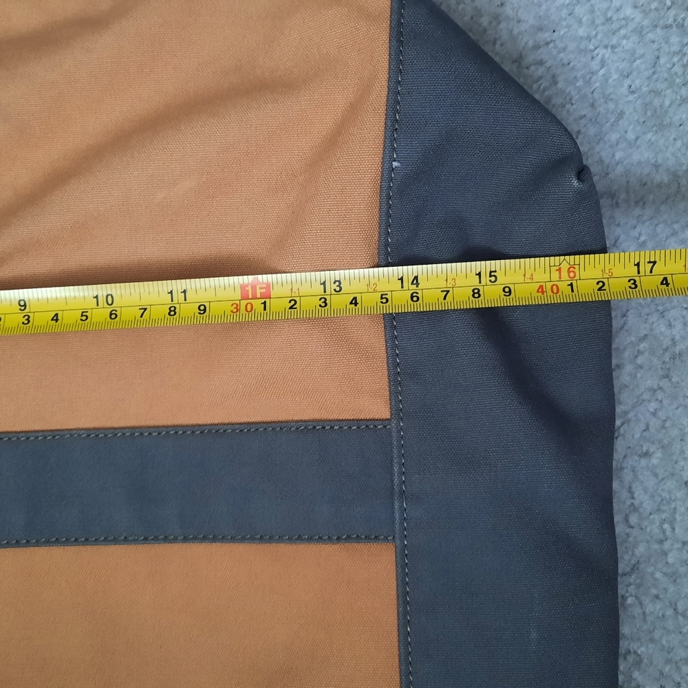 Genuine LL BEAN  Boat & Tote Bag Full Grain Leather Handles vintage Khaki/Green - Picture 6 of 10